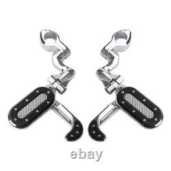 Repose-pieds de route avec repose-talons escamotable pour Harley Road King Street Glide barres de 1-1/4 pouces