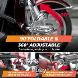 Repose-pieds de route avec repose-talons escamotable pour Harley Road King Street Glide barres de 1-1/4 pouces