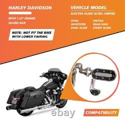 Repose-pieds de route avec repose-talons escamotable pour Harley Road King Street Glide barres de 1-1/4 pouces