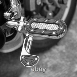 Repose-pieds de route avec repose-talons escamotable pour Harley Road King Street Glide barres de 1-1/4 pouces