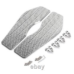 Repose-pieds en plancher Chrome Driver pour Harley Softail, Road King, Street Glide