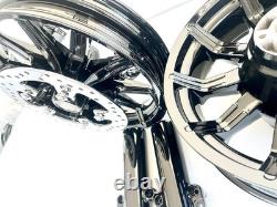 Roues Harley Impeller Noir Brillant 2014-2019 Road King Street Glide Vente directe