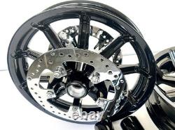 Roues Harley Impeller Noir Brillant 2014-2019 Road King Street Glide Vente directe
