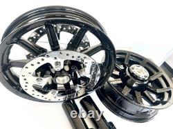 Roues Harley Impeller Noir Brillant 2014-2019 Road King Street Glide Vente directe