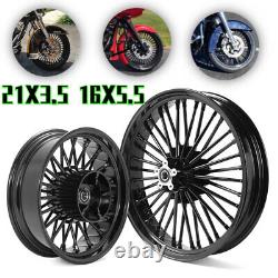 Roues à rayons fat 21X3.5 16X5.5 pour Harley Touring Street Glide Road King 09-24