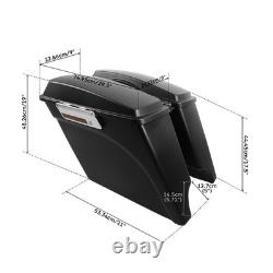 Sacoche rigide étirée noire mate pour Harley Touring Road King Street Glide
