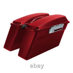 Sacoches rigides rouges compatibles avec Harley Touring Road King Street Glide 1994-2013