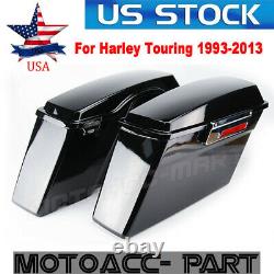 Sacs De Selle Abs Hard Saddlebags Pour Harley Road King Street Electra Glide 94-13