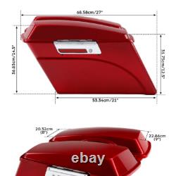 Sacs de selle durs peints en rouge adaptés pour Harley Touring Road King Street Glide 94-13