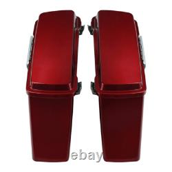 Sacs de selle durs peints en rouge adaptés pour Harley Touring Road King Street Glide 94-13