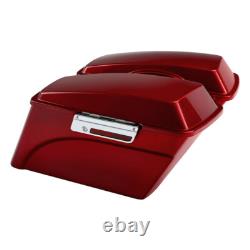 Sacs de selle durs peints en rouge adaptés pour Harley Touring Road King Street Glide 94-13