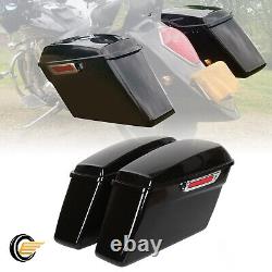 Sacs de selle noirs rigides pour Harley Road King Street Glide 2014-2024