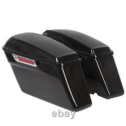 Sacs de selle noirs rigides pour Harley Road King Street Glide 2014-2024