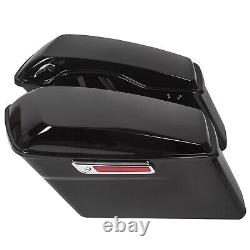 Sacs de selle noirs rigides pour Harley Road King Street Glide 2014-2024