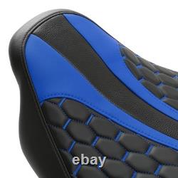 Selle 2 places pour Touring Road King Street Glide 2009-2023 avec surpiqûres bleues