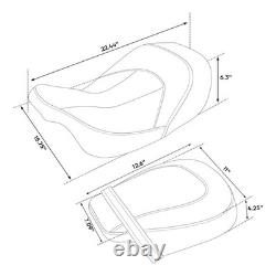 Selle 2 places pour Touring Road King Street Glide 2009-2023 avec surpiqûres bleues