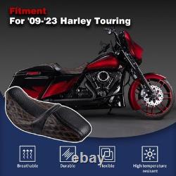 Selle Touring Raptor 09 et plus pour Road King Street Glide Electra Glide, surpiqûre diamant