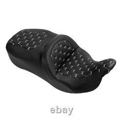 Selle biplace Bagger pour Road King Street Glide 2009-2023 avec surpiqûres blanches