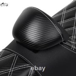 Selle conducteur et passager blanche avec dossier pour Harley Street Glide Road King