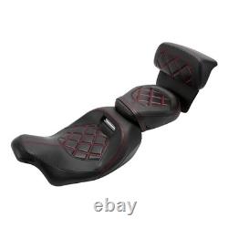 Selle deux pièces 2-up avec dossier rembourré pour Road King Street Glide 2014-2023
