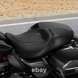 Selle noire biplace pour Road King, Street Glide, Electra Glide, Road Glide 2009-2023