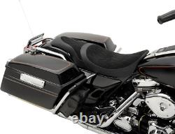 Siège Drag Specialties Caballero en daim pour Harley Road King/Street Glide 1999-2007