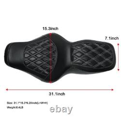 Siège Monobloc Diamond Blanc pour Harley 1997-2007 Road King 2006-2007 Street Glide