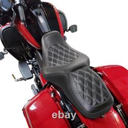 Siège Monobloc Diamond Blanc pour Harley 1997-2007 Road King 2006-2007 Street Glide