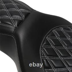 Siège Monobloc Diamond Blanc pour Harley 1997-2007 Road King 2006-2007 Street Glide