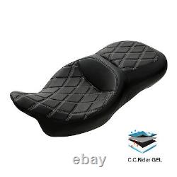 Siège en gel conducteur et passager adapté pour Harley Touring Road King Street Glide 09-2023