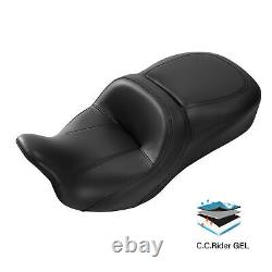 Siège en gel passager pour moto, compatible avec Harley Touring Road King Street Glide 2009-2023