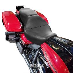 Siège noir lisse deux en haut pour Harley Road King FLHR 1997-07 Street Glide 2006-07