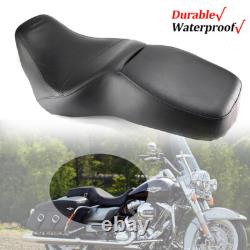 Siège noir lisse deux en haut pour Harley Road King FLHR 1997-07 Street Glide 2006-07