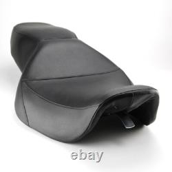 Siège noir lisse deux en haut pour Harley Road King FLHR 1997-07 Street Glide 2006-07