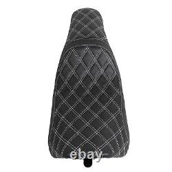 Siège pour passager pilote couture blanche pour Harley Road King Street Glide 97-07 06