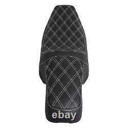 Siège pour passager pilote couture blanche pour Harley Road King Street Glide 97-07 06