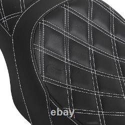 Siège pour passager pilote couture blanche pour Harley Road King Street Glide 97-07 06