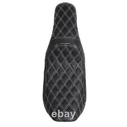 Siège pour passager pilote couture blanche pour Harley Road King Street Glide 97-07 06