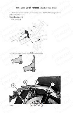 Sissy Bar avec dossier amovible de 26'' pour Harley Road King Street Glide 1997-2008
