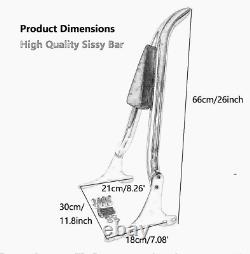 Sissy Bar avec dossier amovible de 26'' pour Harley Road King Street Glide 1997-2008