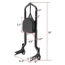 Soutien dorsal Sissy Bar de 31'' pour Harley Road King, Street Glide, Electra Glide 97-08