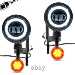 Support de Feu de Brouillard Clignotant LED pour Harley Street Glide Road King 1994-À Présent