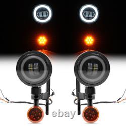 Support de Feu de Brouillard Clignotant LED pour Harley Street Glide Road King 1994-À Présent