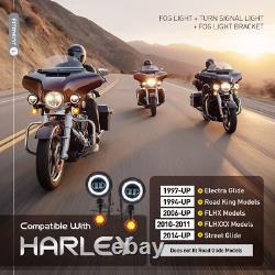 Support de Feu de Brouillard Clignotant LED pour Harley Street Glide Road King 1994-À Présent