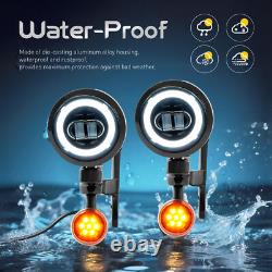 Support de Feu de Brouillard Clignotant LED pour Harley Street Glide Road King 1994-À Présent