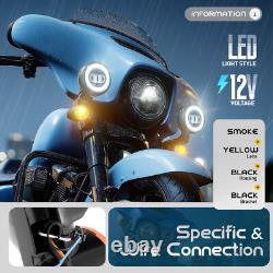 Support de Feu de Brouillard Clignotant LED pour Harley Street Glide Road King 1994-À Présent