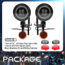 Support de Feu de Brouillard Clignotant LED pour Harley Street Glide Road King 1994-À Présent