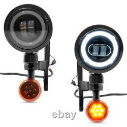 Support de Feu de Brouillard Clignotant LED pour Harley Street Glide Road King 1994-À Présent