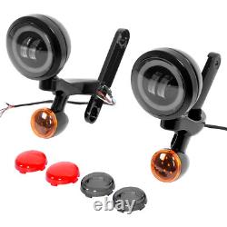 Support de Feu de Brouillard Clignotant LED pour Harley Street Glide Road King 1994-À Présent