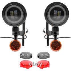 Support de Feu de Brouillard Clignotant LED pour Harley Street Glide Road King 1994-À Présent